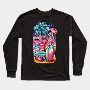 80s surf time surfing Long Sleeve T-Shirt